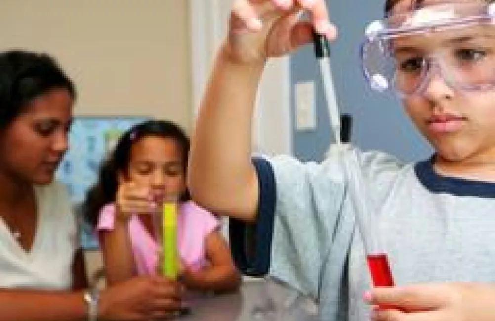 Children doing experiments