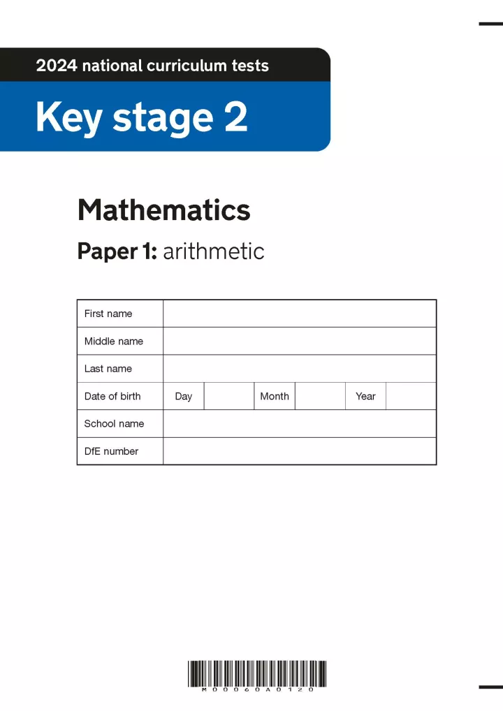 Cover of KS2 maths 2024