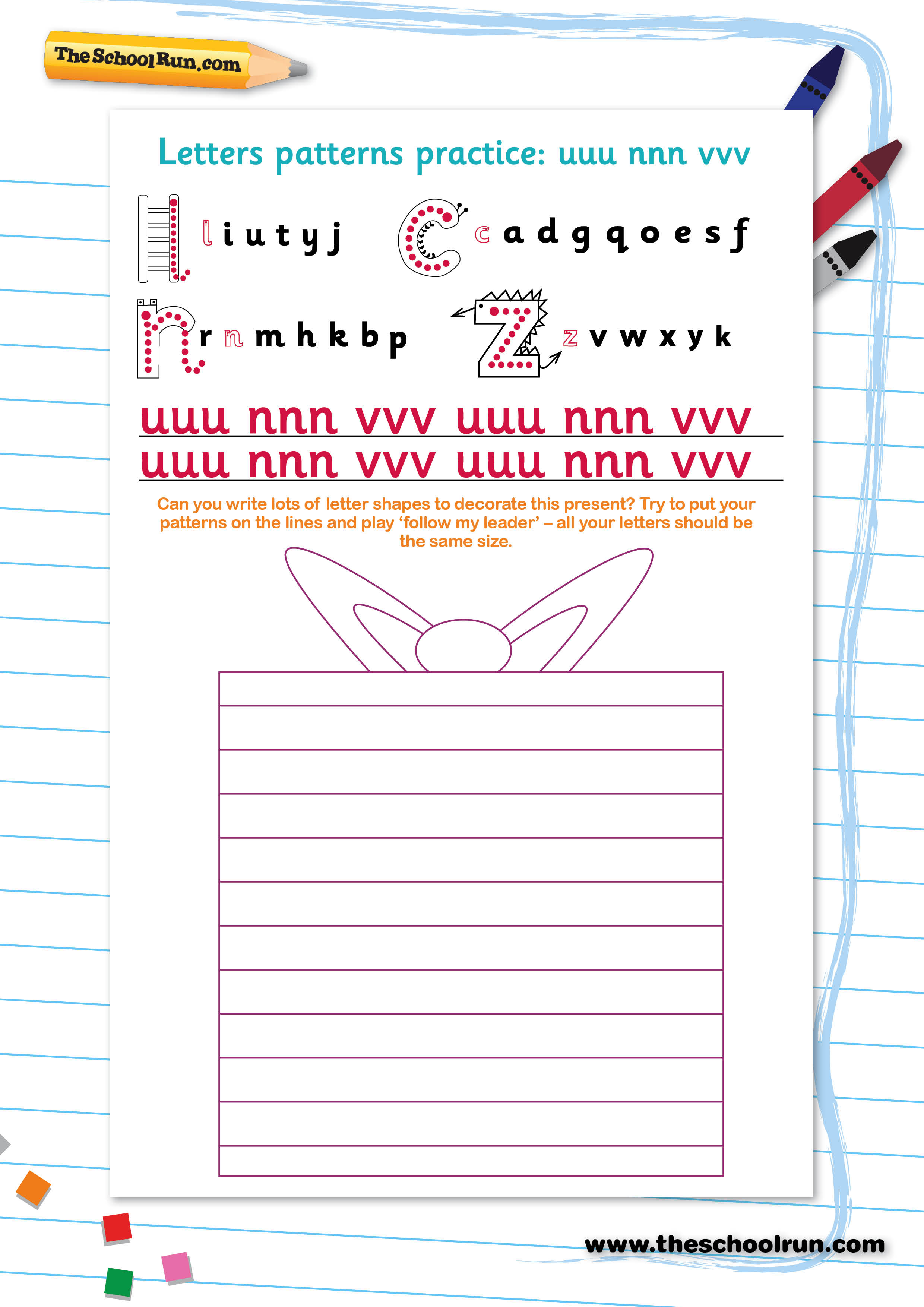 Handwriting letter patterns practice | TheSchoolRun