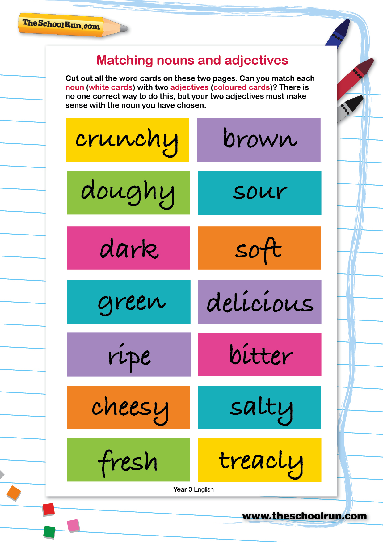 Matching nouns and adjectives | TheSchoolRun