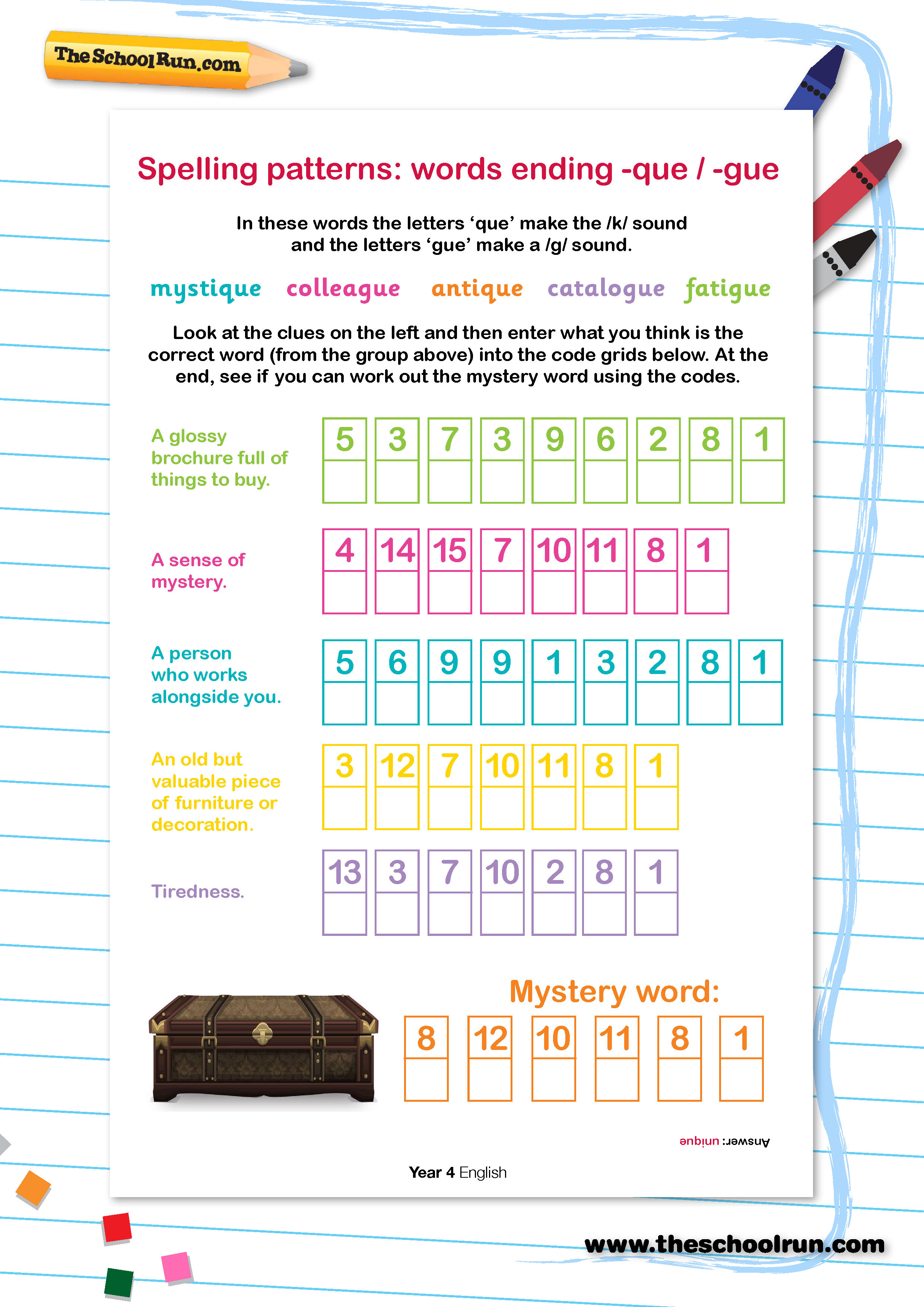 spelling-patterns-words-ending-que-gue-theschoolrun